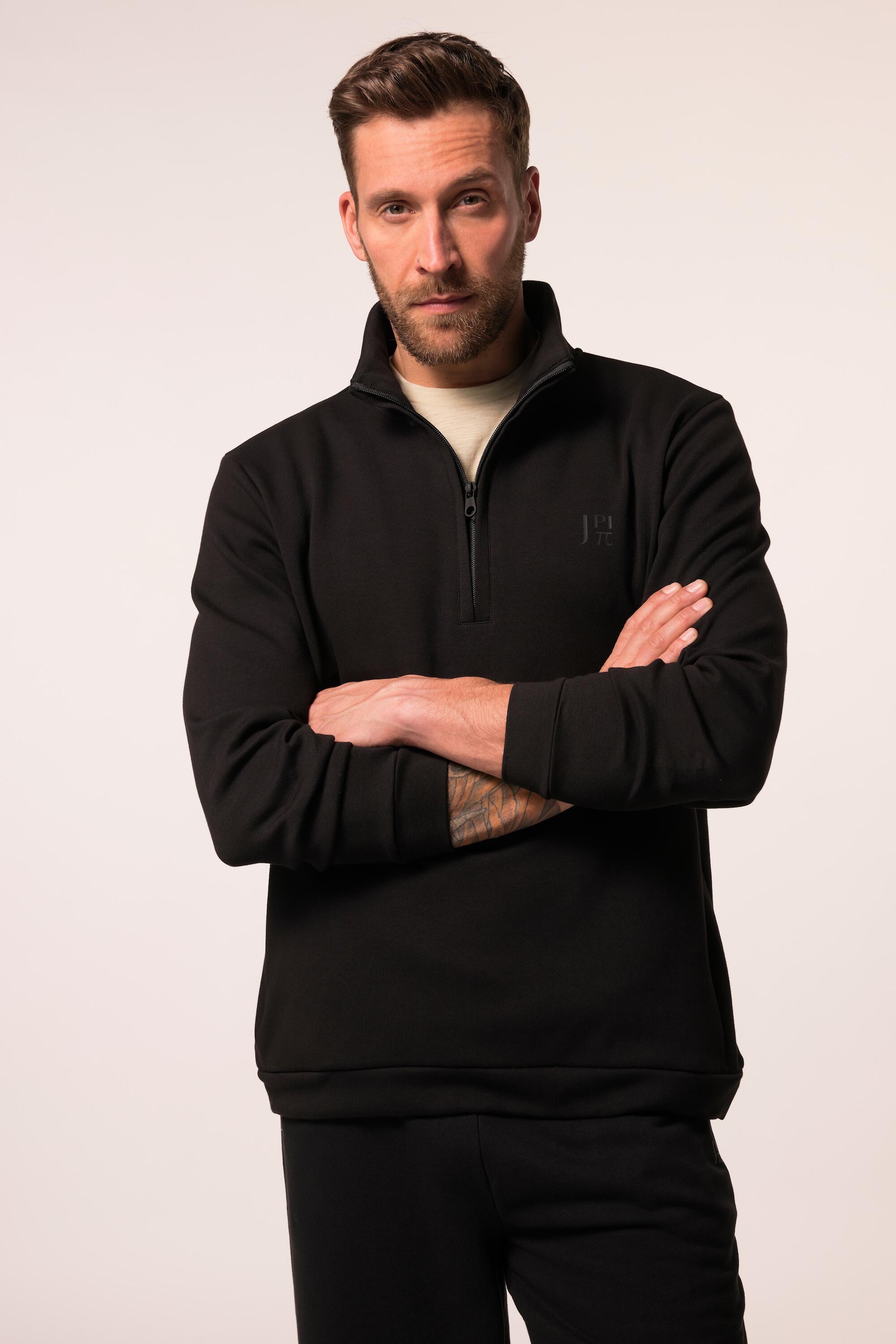 JAY-PI JAY-PI Big & Tall Trucker Sweater up to 7XL, Black, Zip Collar