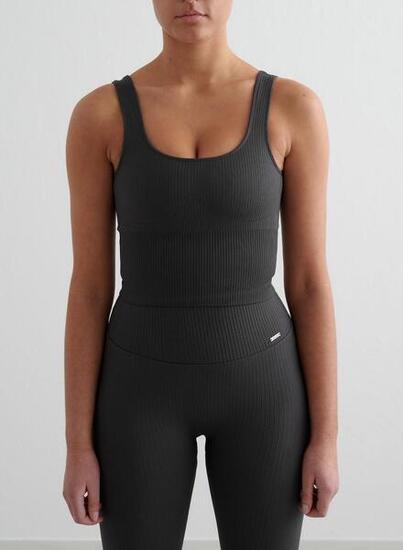 Damen Yoga Sport-BH Gerippt Nahtlos Bralette Wüstenrose
