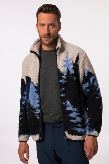 Hommes Veste en polaire. Jacquard et col montant. Collection ski