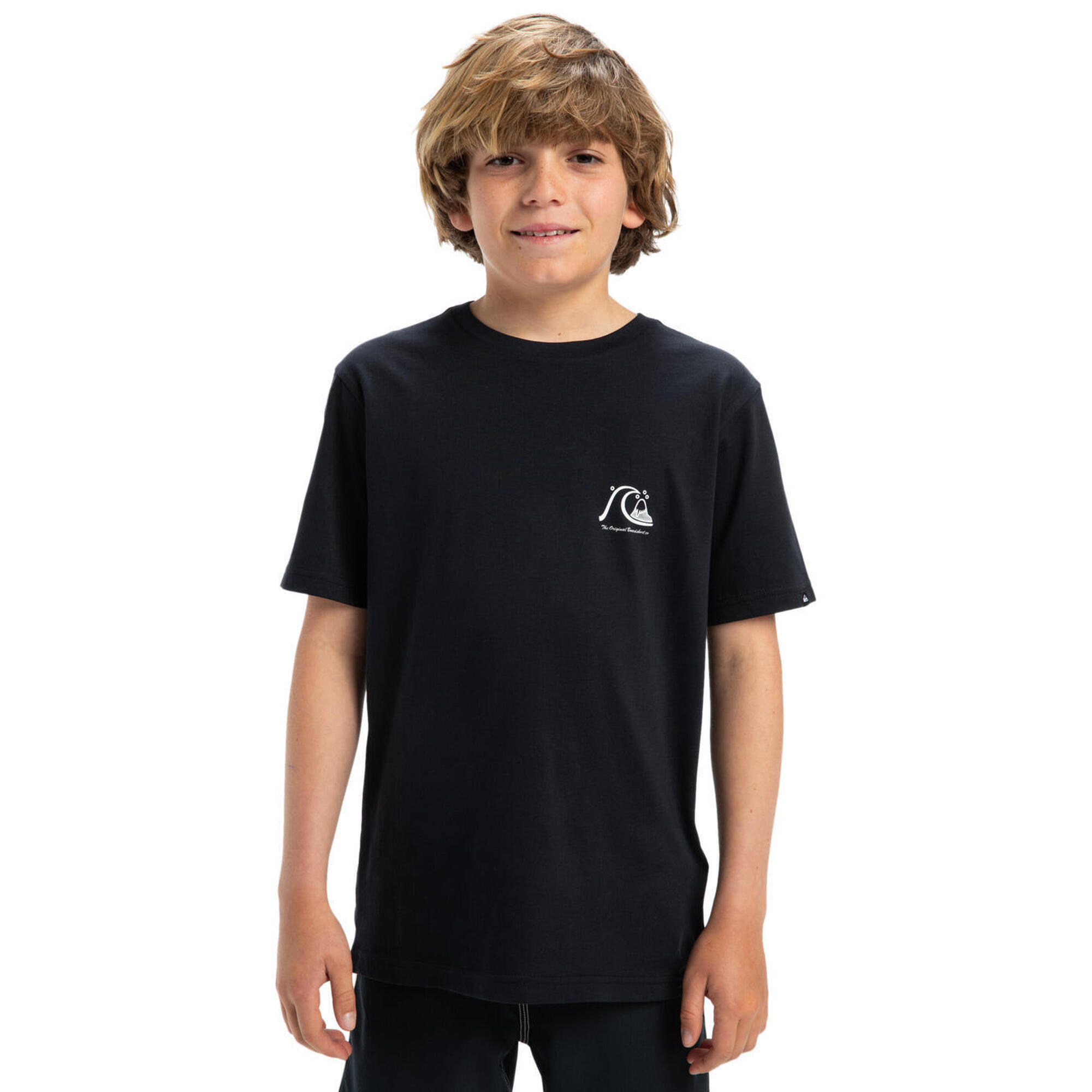 Quiksilver - T-shirt À Manches Courtes Evo Original Noir Garçon - T-shirt Manches Courtes - Noir - Decathlon