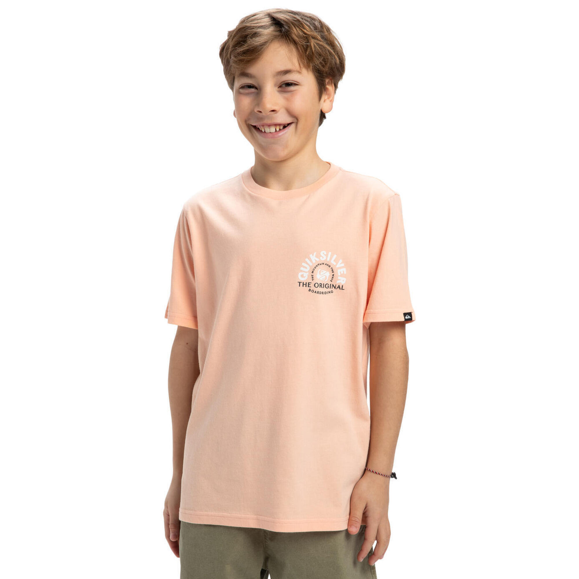 Quiksilver - T-shirt À Manches Courtes Ev Summer Road Rose Garçon - T-shirt Manches Courtes - Orange|rose - Decathlon