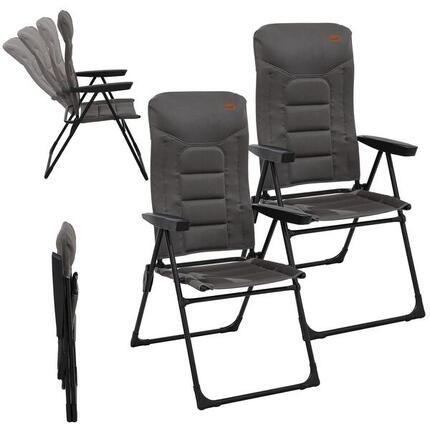 Lot de 2 Fauteuils de camping Kvist - pliant - dossier réglable 4 positions