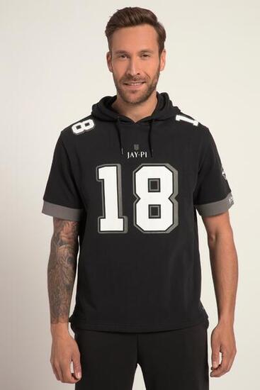 Hommes Sweat-shirt à capuche. Esprit football américain. Manches courtes