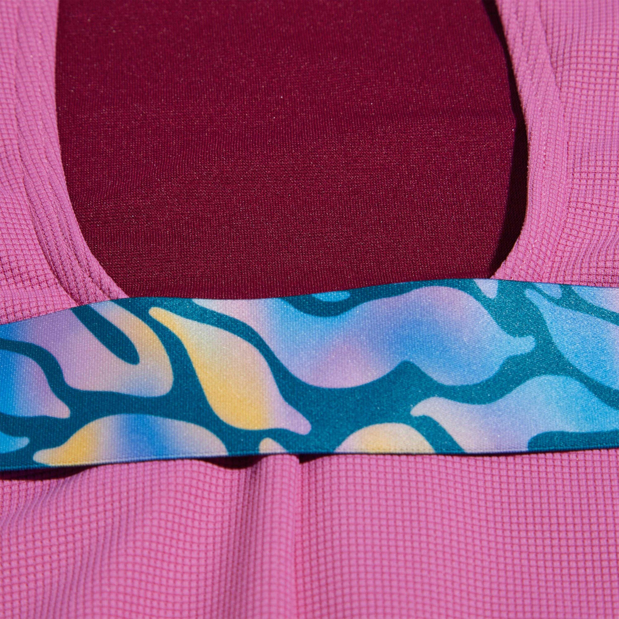 Womens/Ladies Belted UBack One Piece Swimsuit (Pink) 2/2