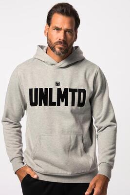 Heren hoodie fitness sweatstof capuchon flock-print