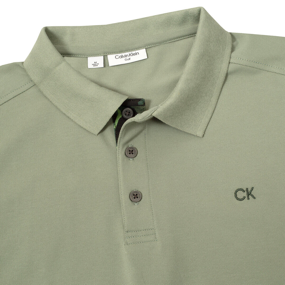 Calvin Klein Mens Campus 3 Button Polo Shirt - Sage Camo - XXXXXL 3/4