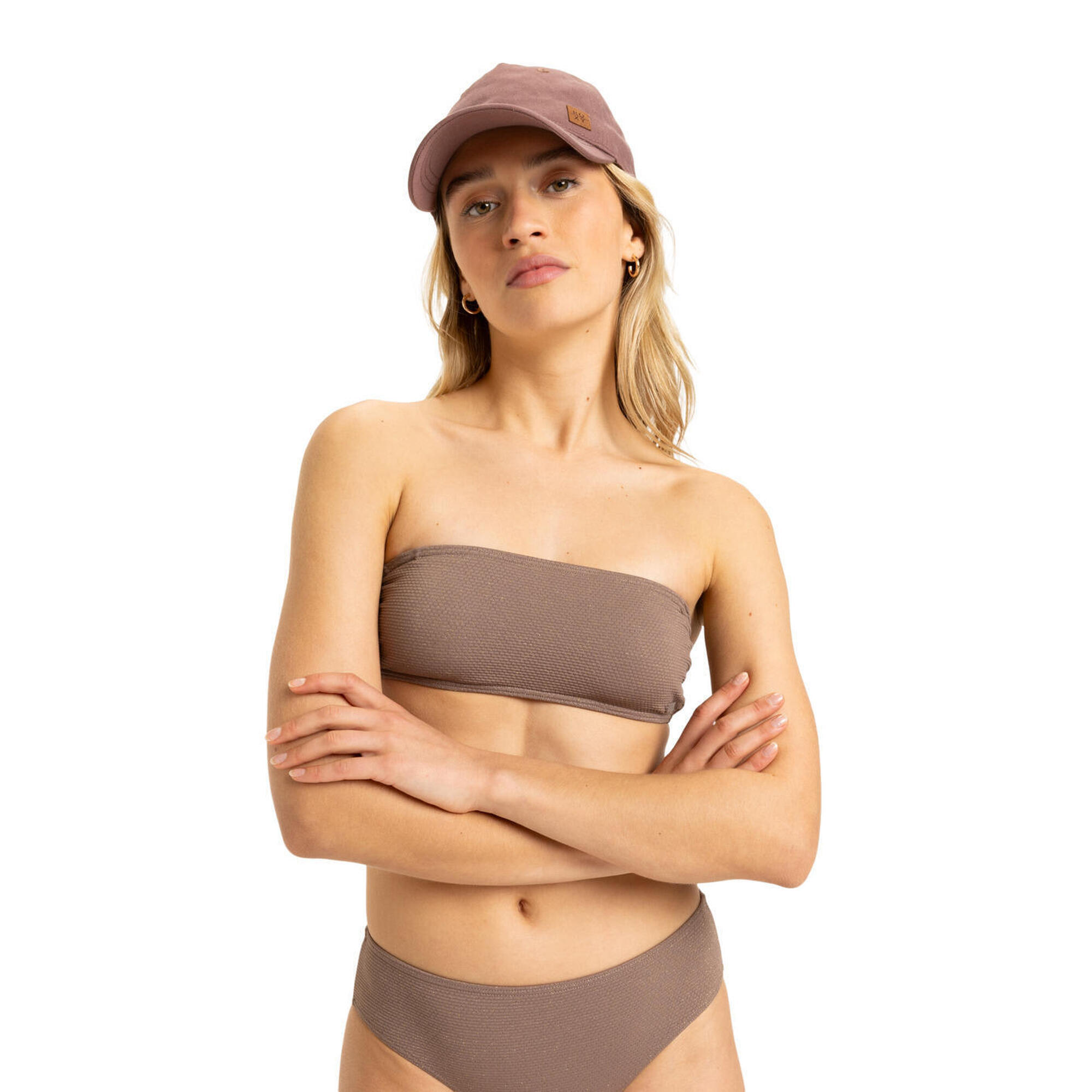 Roxy - Haut De Maillot De Bain Bandeau Lasca Marron Femme - Haut De Maillot De Bain (bikini) - Marron - 38 S - Decathlon