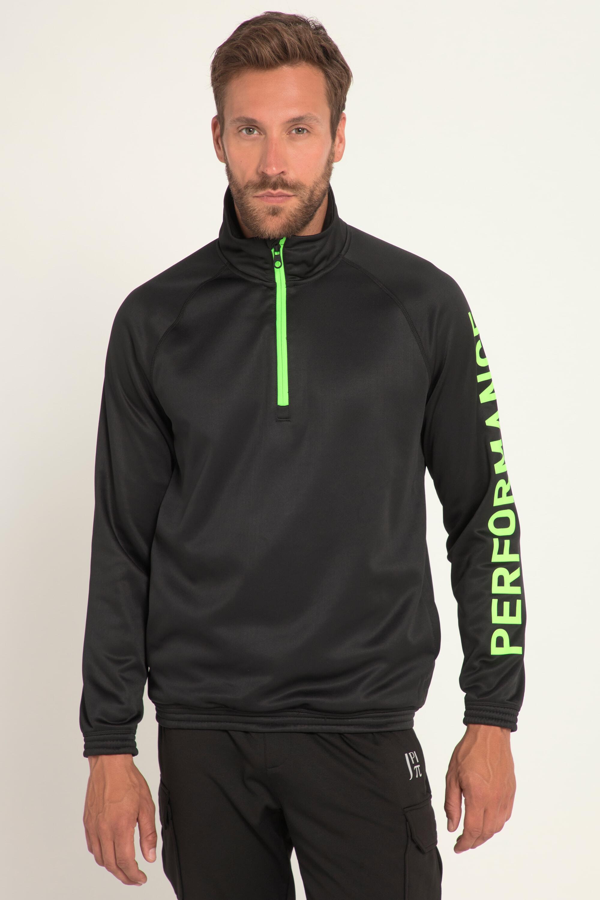 JAY-PI JAY-PI Men's Sweat Top with Stand Collar 100% Polyester Black with Neon Details