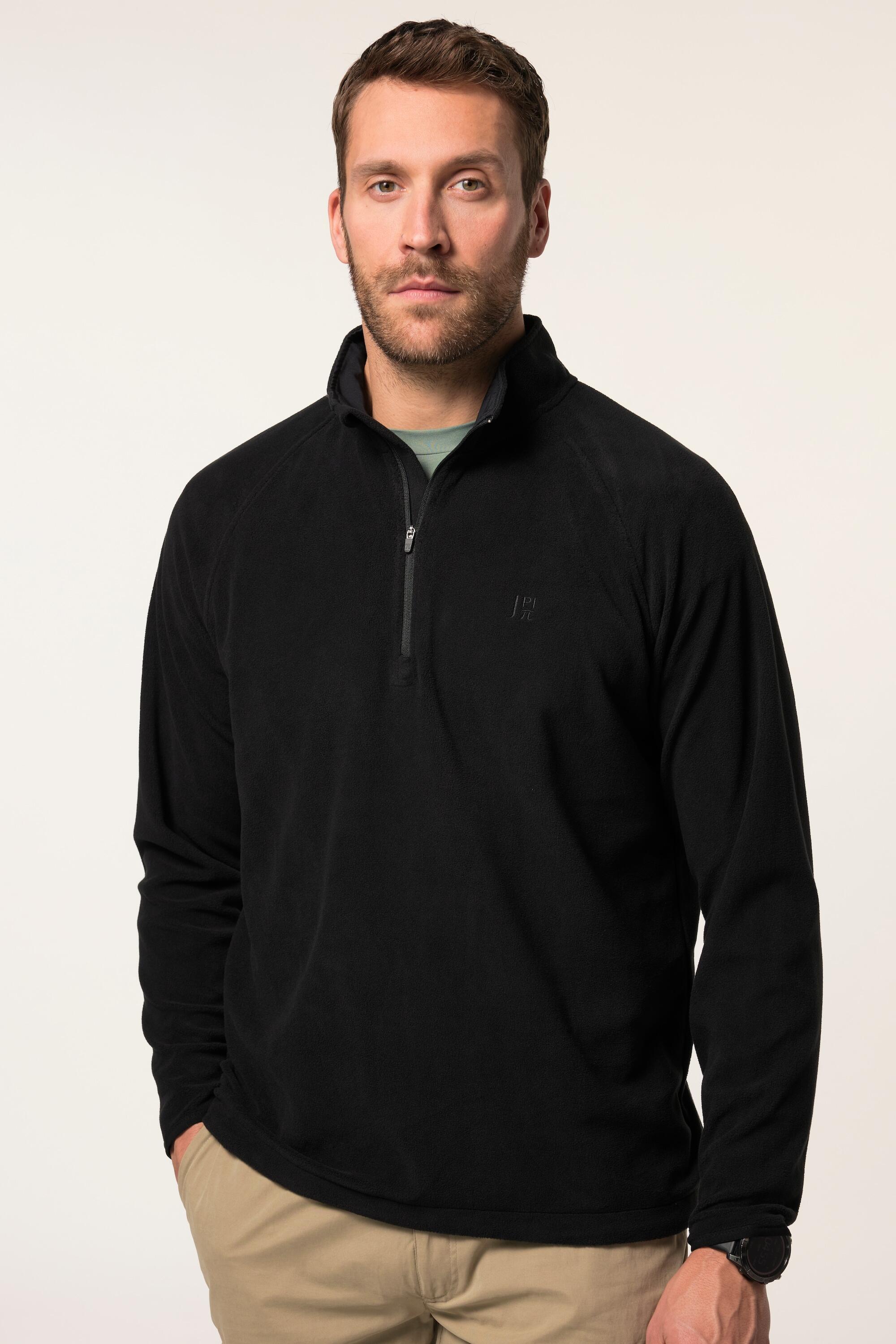 JAY-PI JAY-PI Fleece Trucker Pullover Black, Zip Collar, Comfort Belly Fit