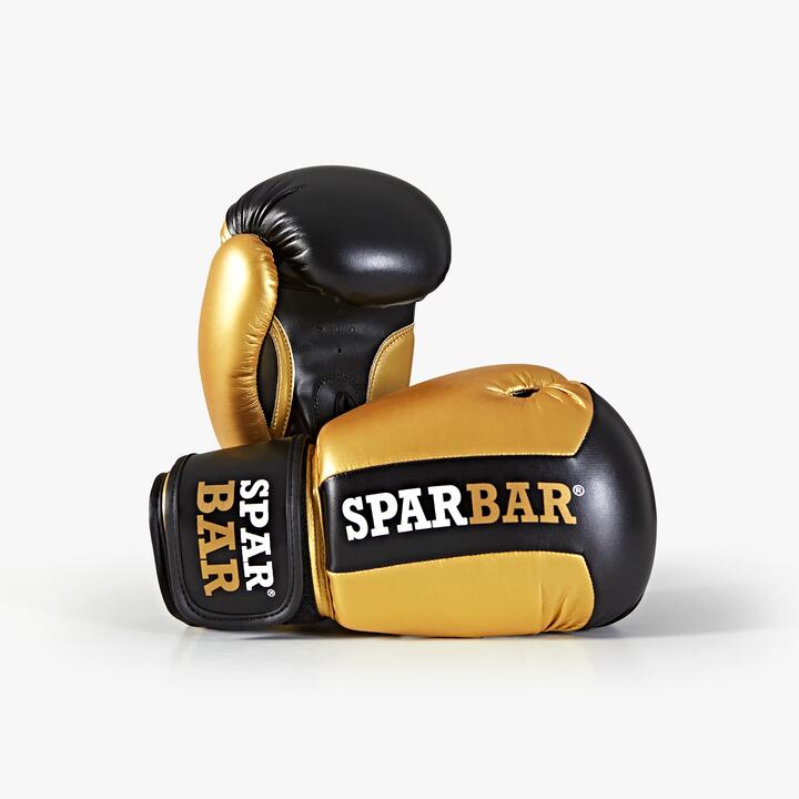 SPARBAR SPARBAR® SB1 PU VELCRO BOXING GLOVES 12oz - BLACK & GOLD