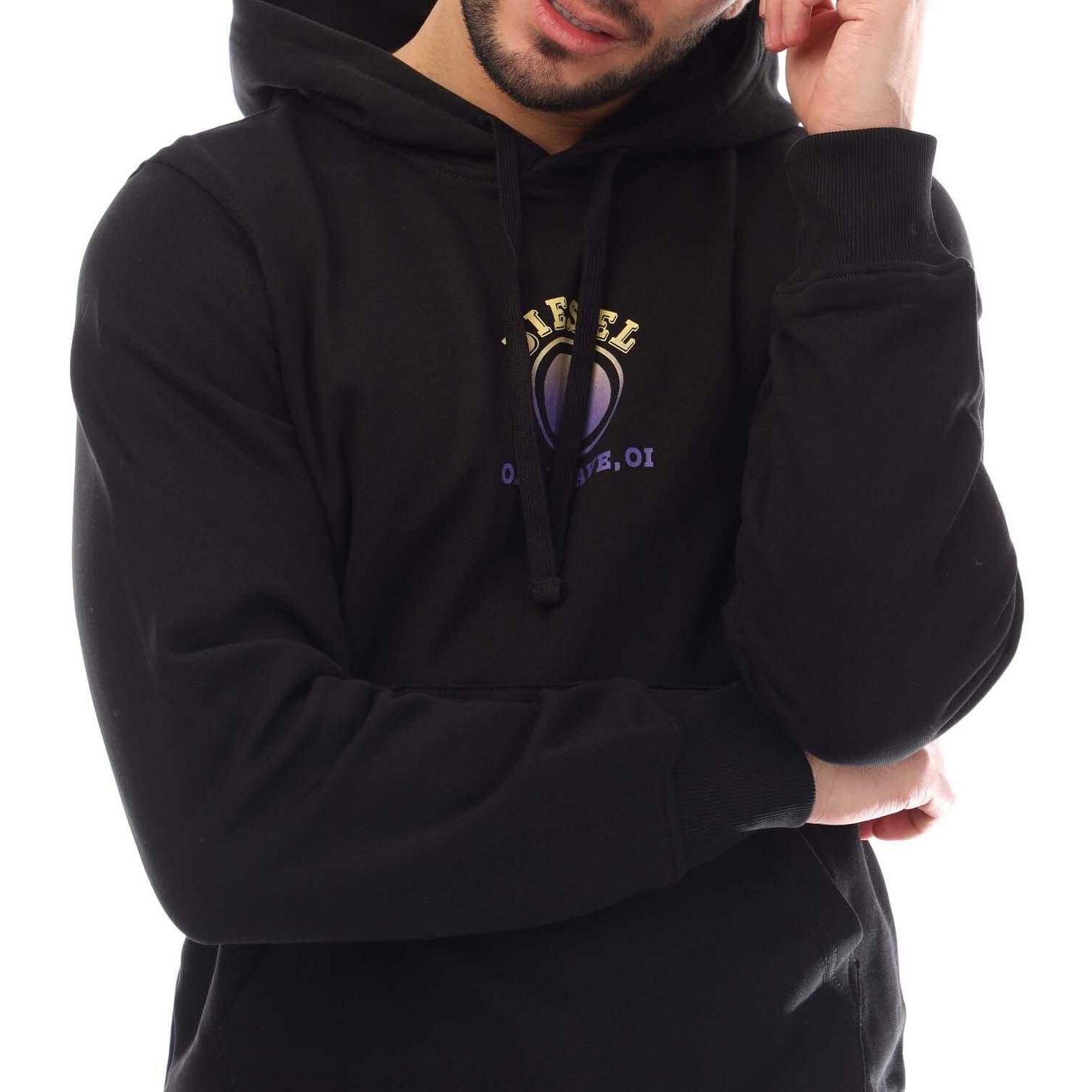 Mens S Ginn 5 E Hoodie (Black) 2/3