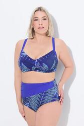Femme Bikini drapé. Imprimé fougère. Bonnets souples