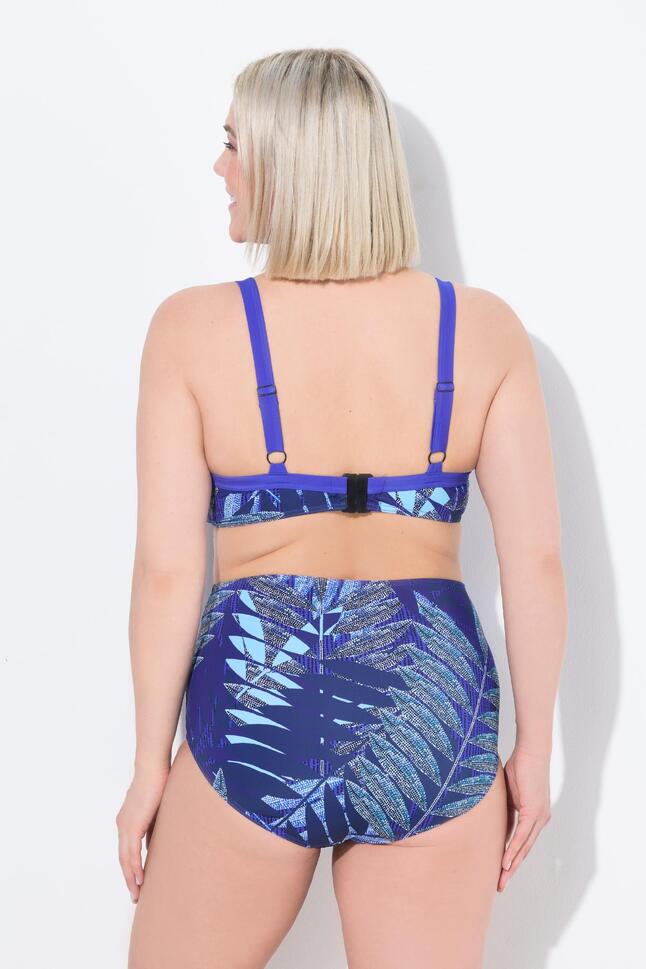 Damskie Bikini wzór paproci miękkie miseczki drapowany fason