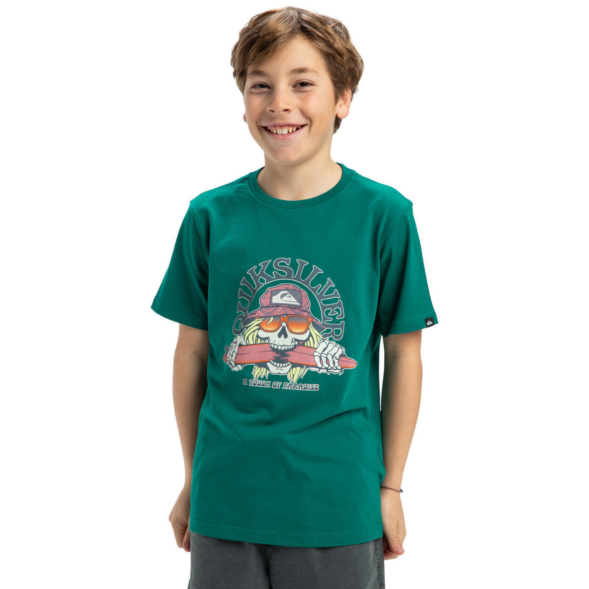 Quiksilver - T-shirt À Manches Courtes Ev Skull Feast Bleu Garçon - T-shirt Manches Courtes - Bleu - Decathlon