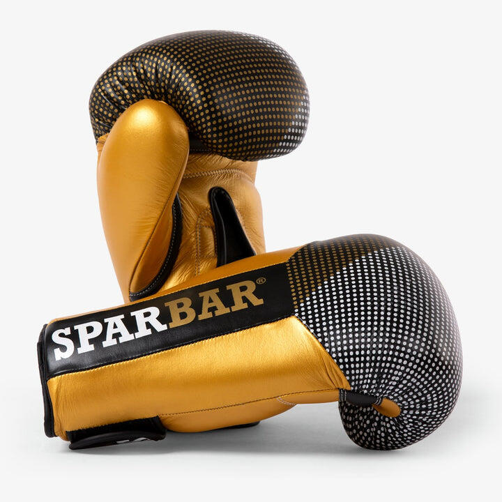 SPARBAR SPARBAR® SB1 VELCRO BOXING GLOVE - BLACK & GOLD 16 oz