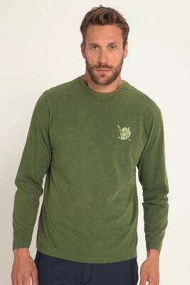 Herren Langarmshirt Skiwear Vintage Look Rundhals Brustprint