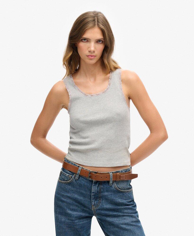 SUPERDRY Vintage-Spitzen-Top aus Bio-Baumwolle