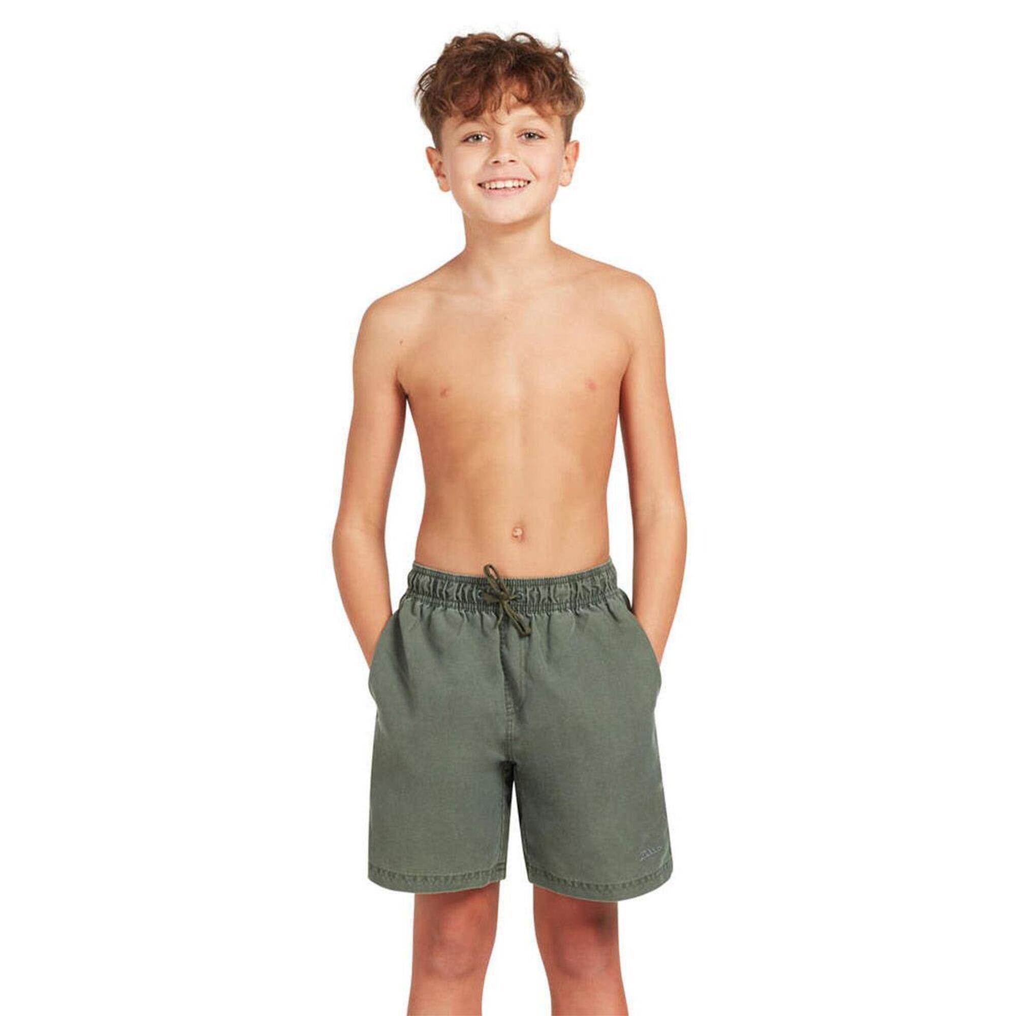 Zoggs - Short Zoggs Boys Mosman Washed 15 Pouces - Kaki - Taille L - Bas De Maillot De Bain - Vert - Grand - Decathlon