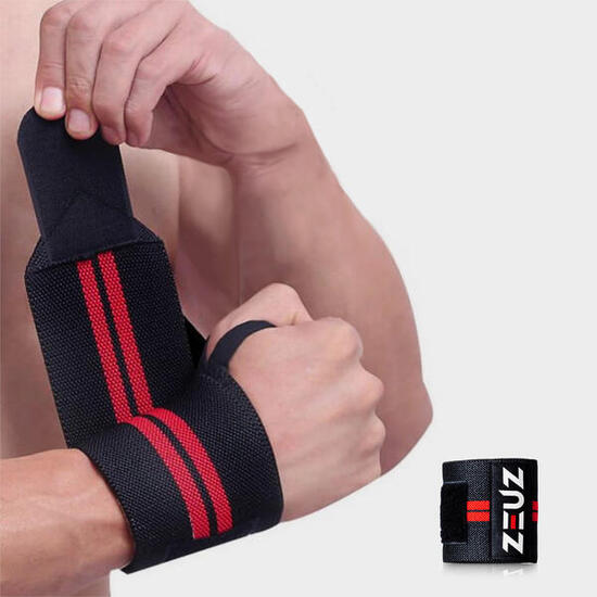 ZEUZ Handgelenkband – Rot/Schwarz, One-Size
