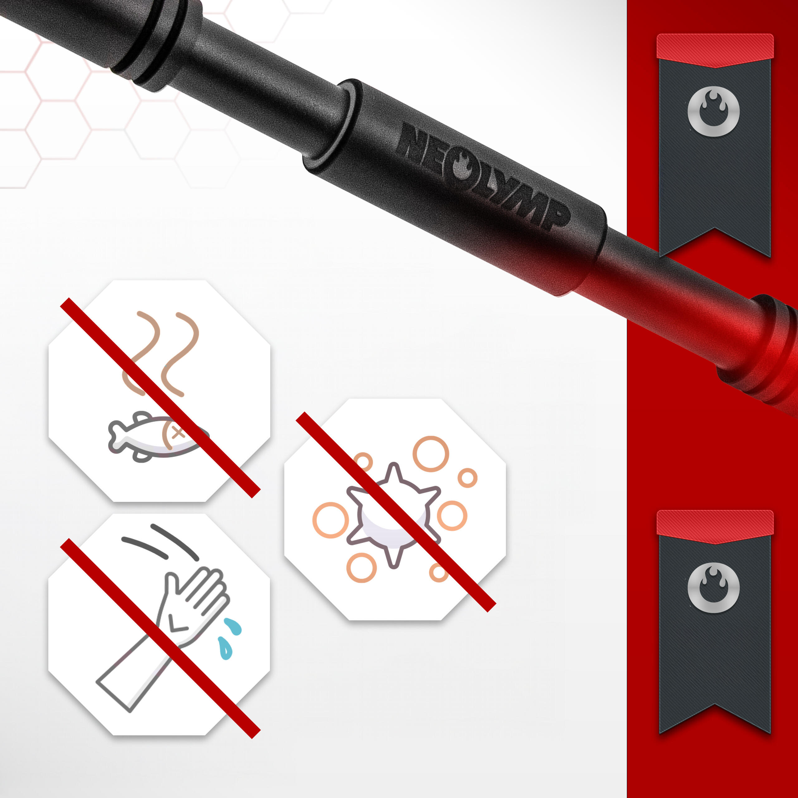 Klimmzugstange Türrahmen – ohne Schrauben, Pull Up Bar für dein Homegym (Rot) 3/7
