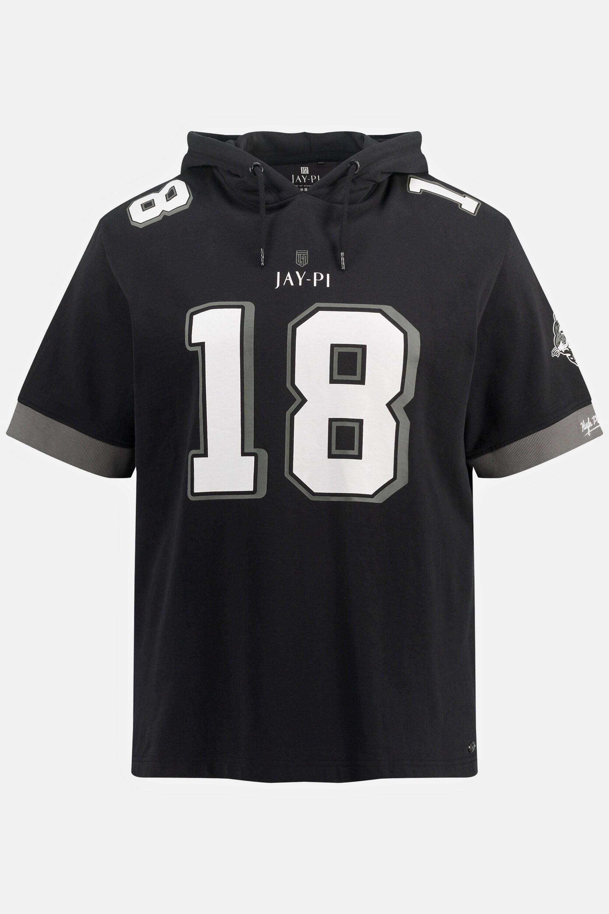 Hommes Sweat-shirt à capuche. Esprit football américain. Manches courtes 3/5