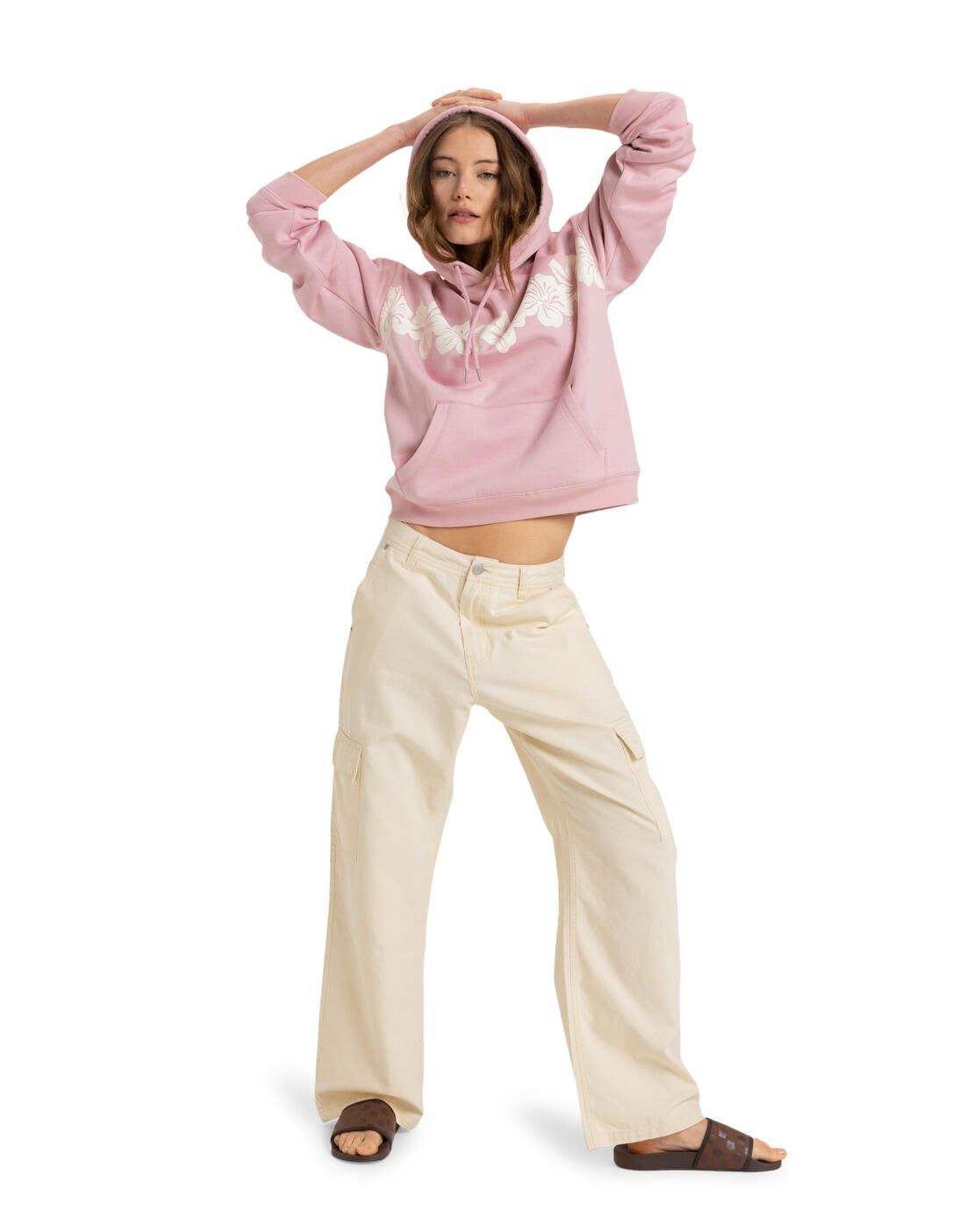 Roxy Perfect Place Hoodie-Bleached Mauve 4/4
