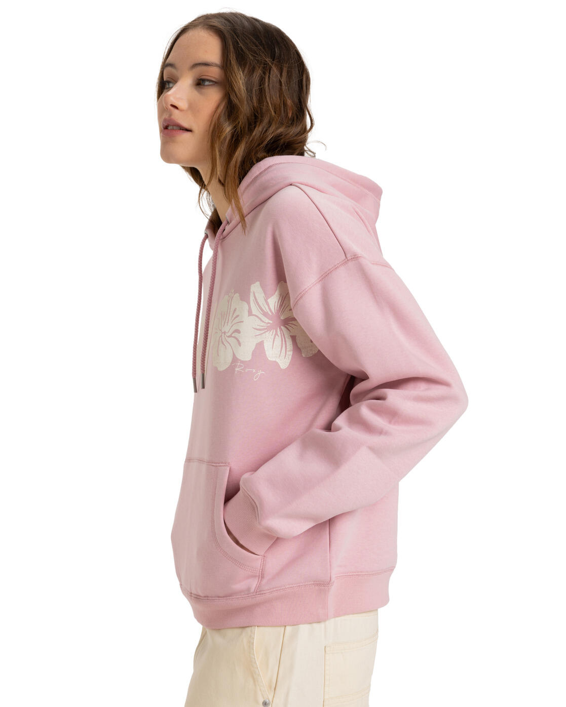 Roxy Perfect Place Hoodie-Bleached Mauve 3/4