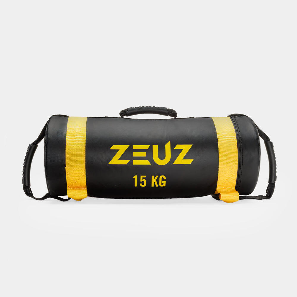 Sac de frappe ZEUZ Powerbag 15 kg – Sac de sable – 55 x 22 cm – Noir et jaune 2/7