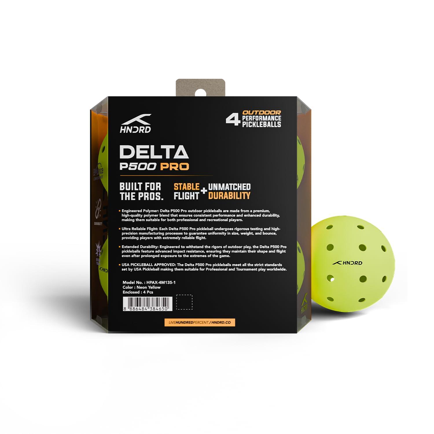 Pickleball Bälle - Delta P500 Pro 4er-Pack Neon 5/6