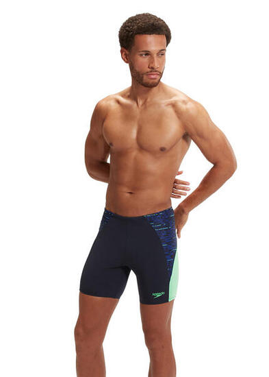 Maillot de bain mi-long Speedo END+ MAX Splice - Bleu marine/vert - Taille 40