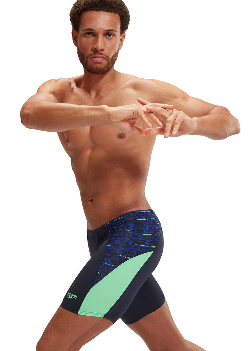 Bañador Speedo END+ MAX Splice Mid Jammer - Azul marino/verde - Talla 40 4/6