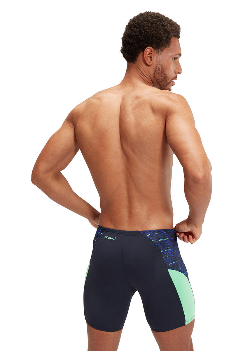 Bañador Speedo END+ MAX Splice Mid Jammer - Azul marino/verde - Talla 40 2/6