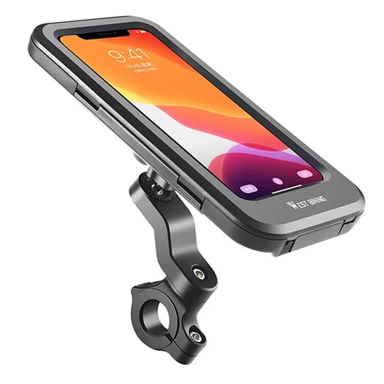 Suporte tel. Impermeável west biking yp0715056 p/ guiador de bicicleta/moto