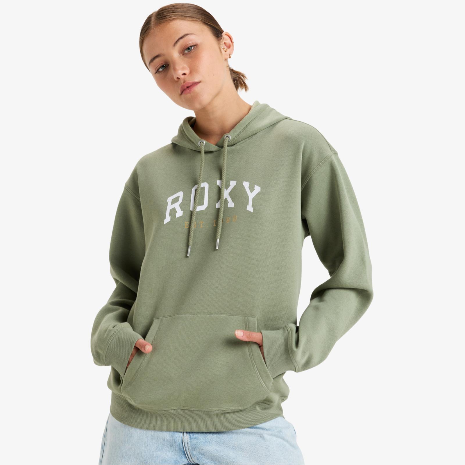 ROXY Roxy Surf Stoke Hoodie-Oil Green