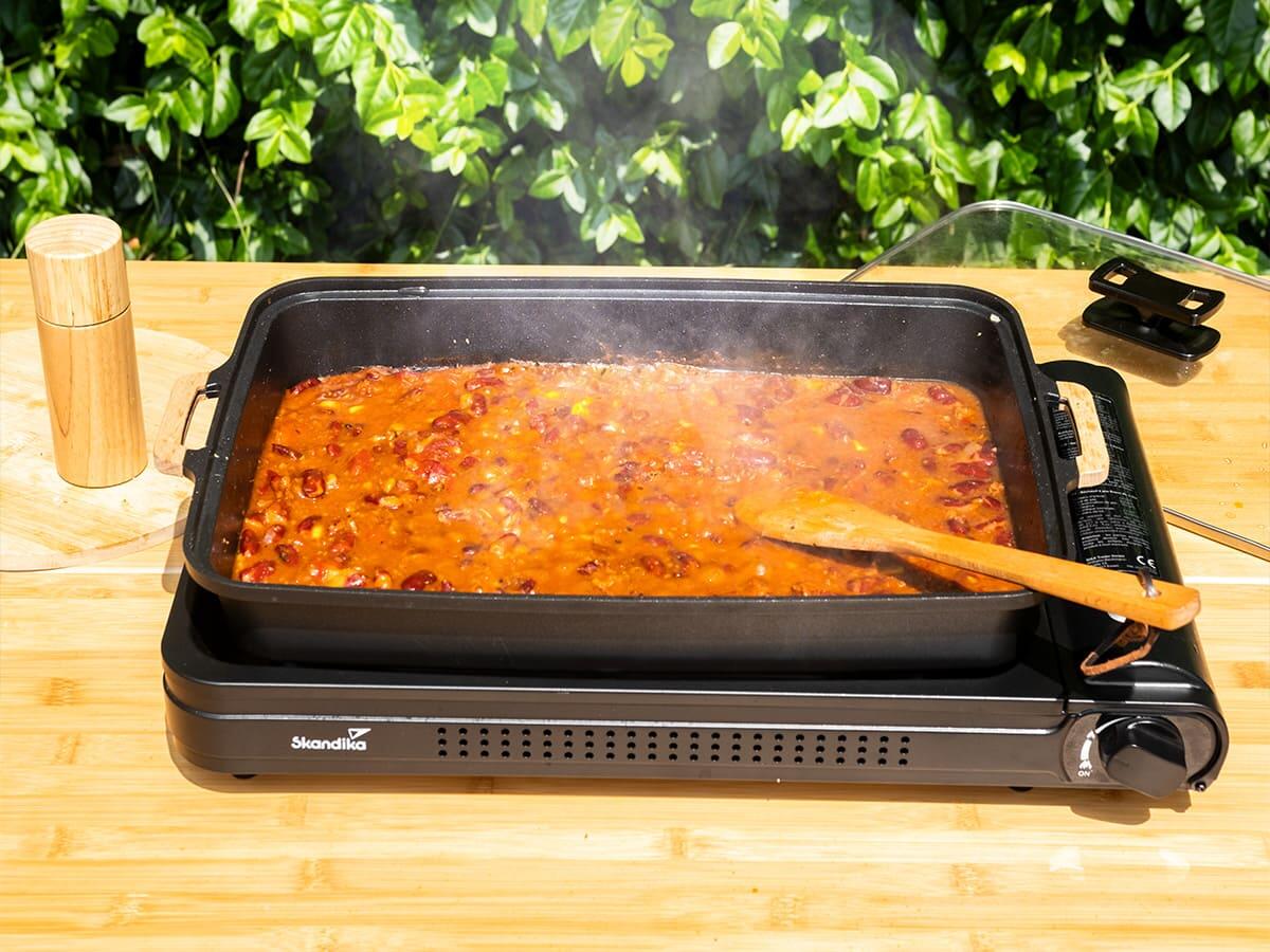 Réchaud à gaz 1 feu avec sauteuse et couvercle - Brann XL - Allumage Piezo 7/7