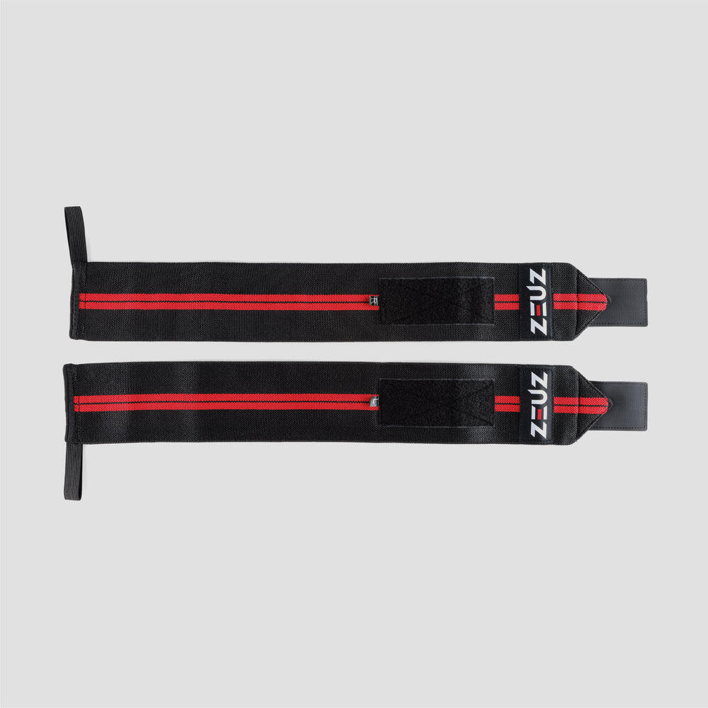 ZEUZ Set di 2 fasce da polso per fitness e Functional Fitness – Rosso e nero 2/7