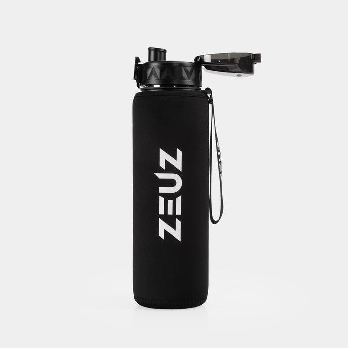 Gourde ZEUZ Motivation 1 litre avec graduations horaires – 1000 ml – Noire 2/7