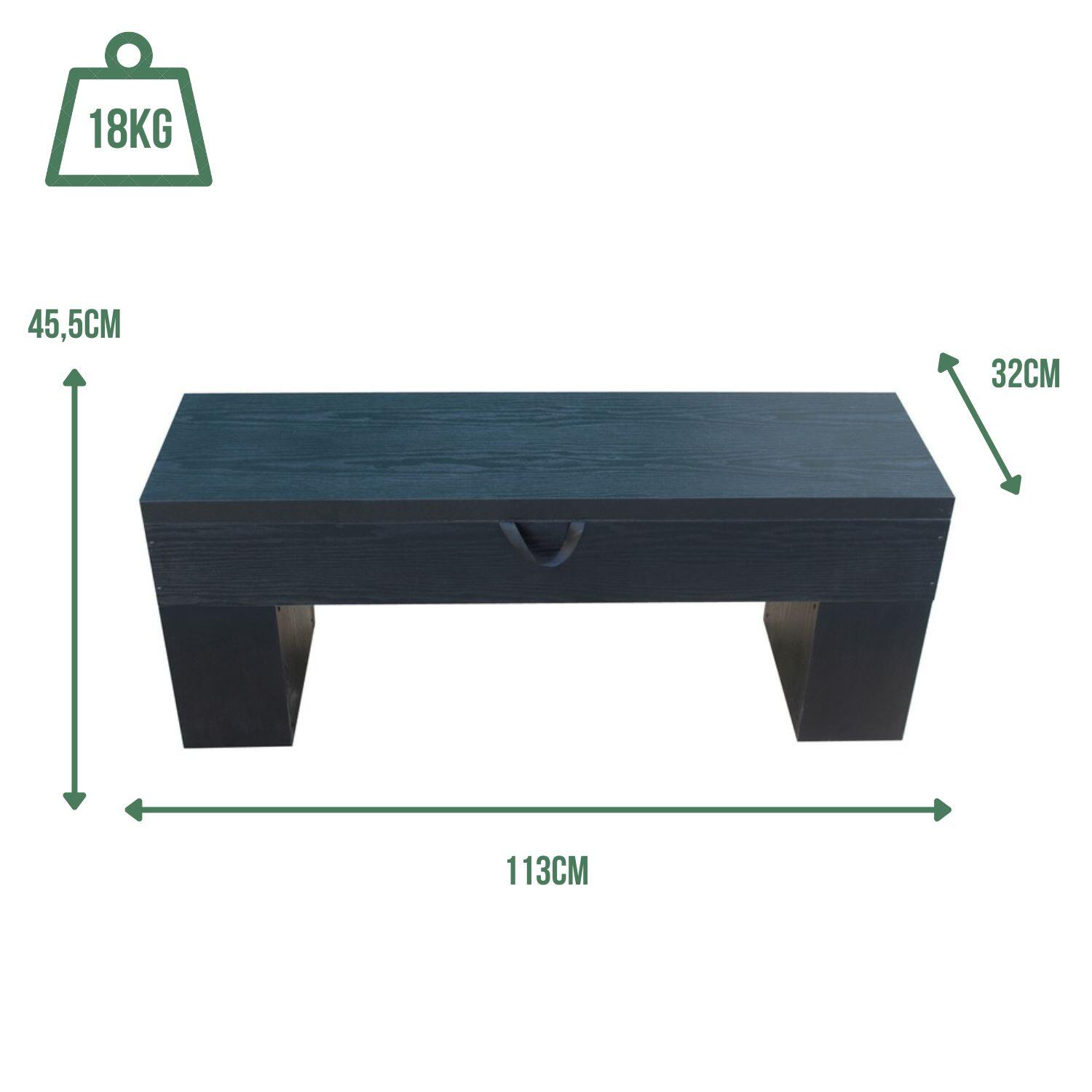 Banc Bois avec rangement -113 x 32 x 45.5 cm-Classic 3/5