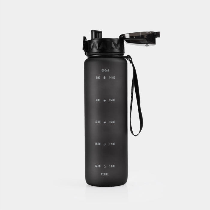 Gourde ZEUZ Motivation 1 litre avec graduations horaires – 1000 ml – Noire 3/7