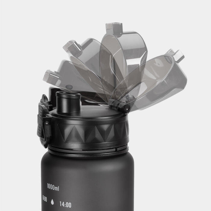 Gourde ZEUZ Motivation 1 litre avec graduations horaires – 1000 ml – Noire 5/7