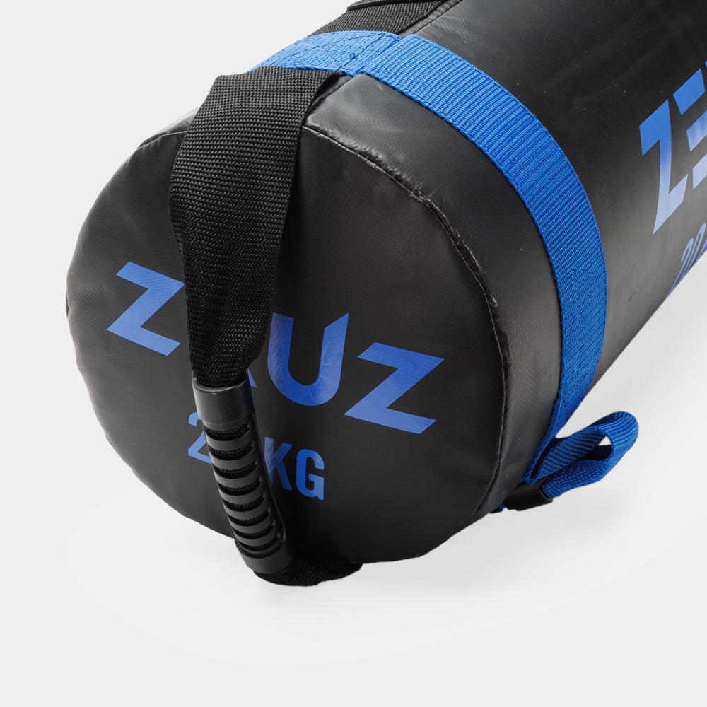 Sac de lestage ZEUZ Powerbag 20 kg – Sac de sable – 55 x 22 cm – Noir et bleu 3/7