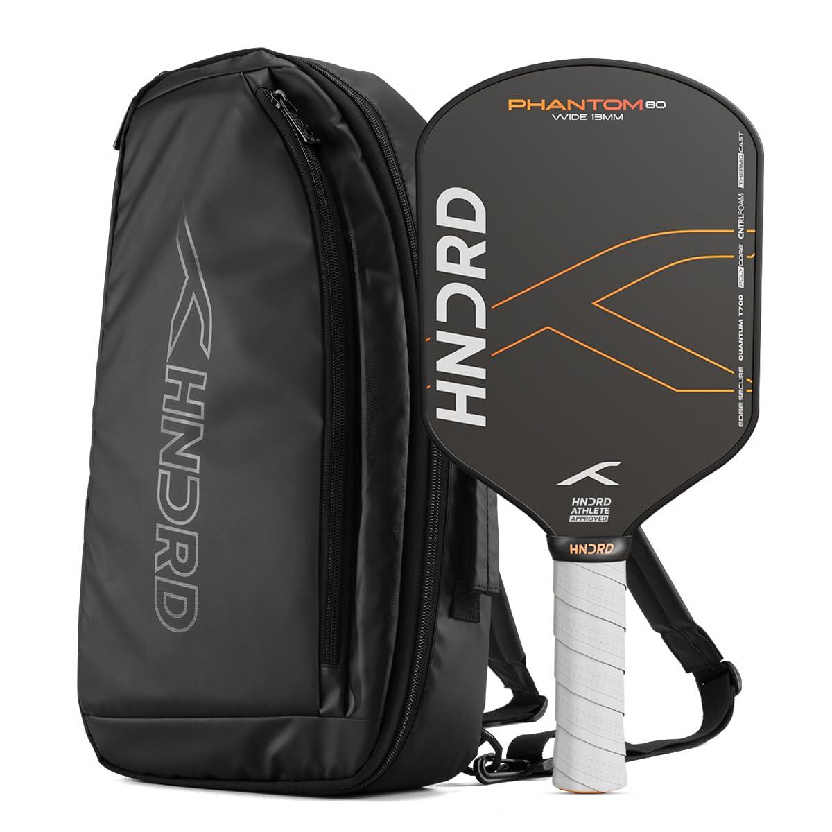 HUNDRED Phantom 80 Wide Pickleball paddle Schläger | 13mm Power | Schwarz/Orange