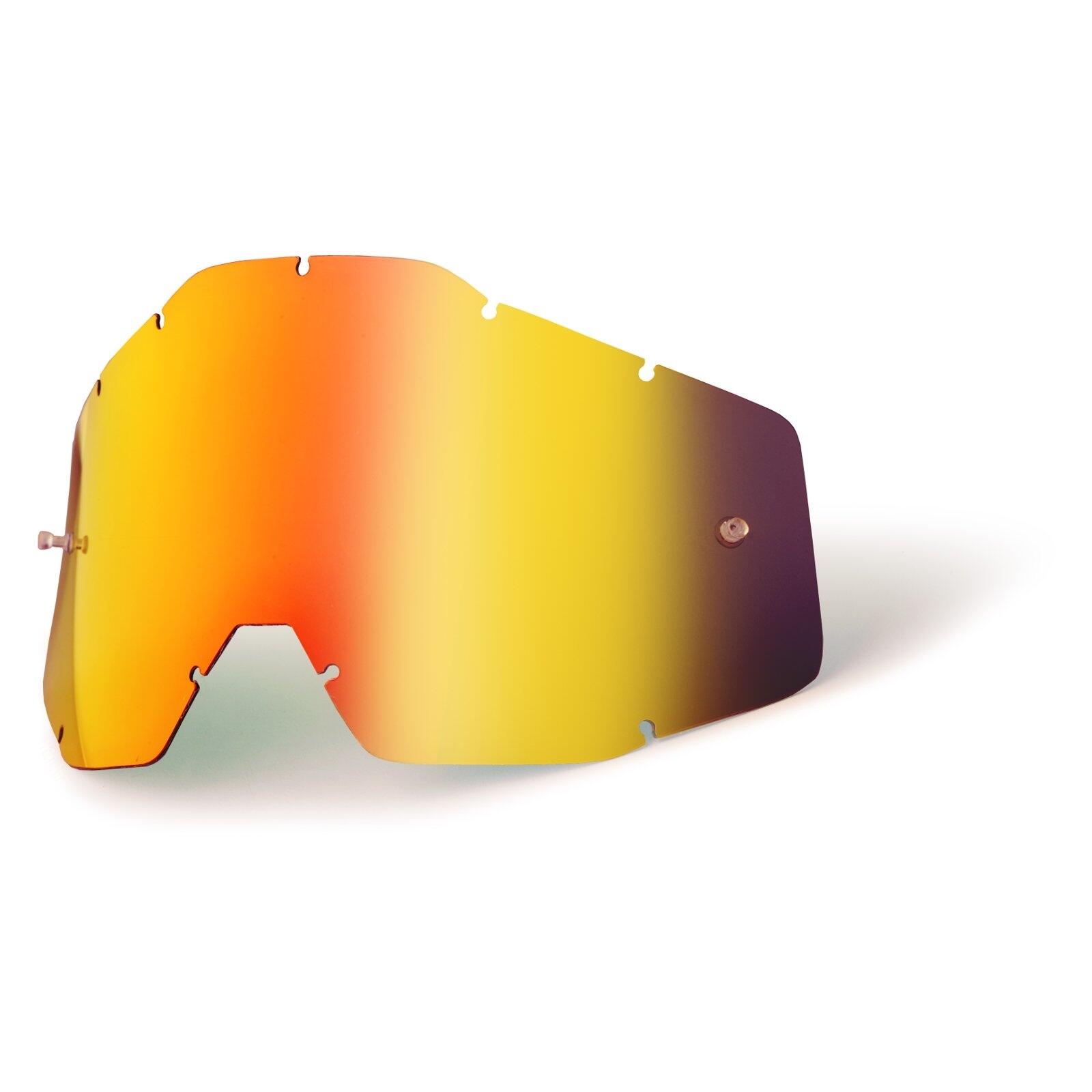 100% - 100% Racecraft/accuri/strata Goggles Replacement Mirror Lens - Verre De Lunettes - Rouge - Taille Unique - Decathlon