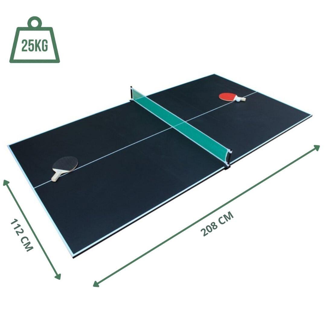 Plateau Ping-Pong Pliable en 3 Panneaux 208x112cm : Filet, Raquettes et Balles 4/6