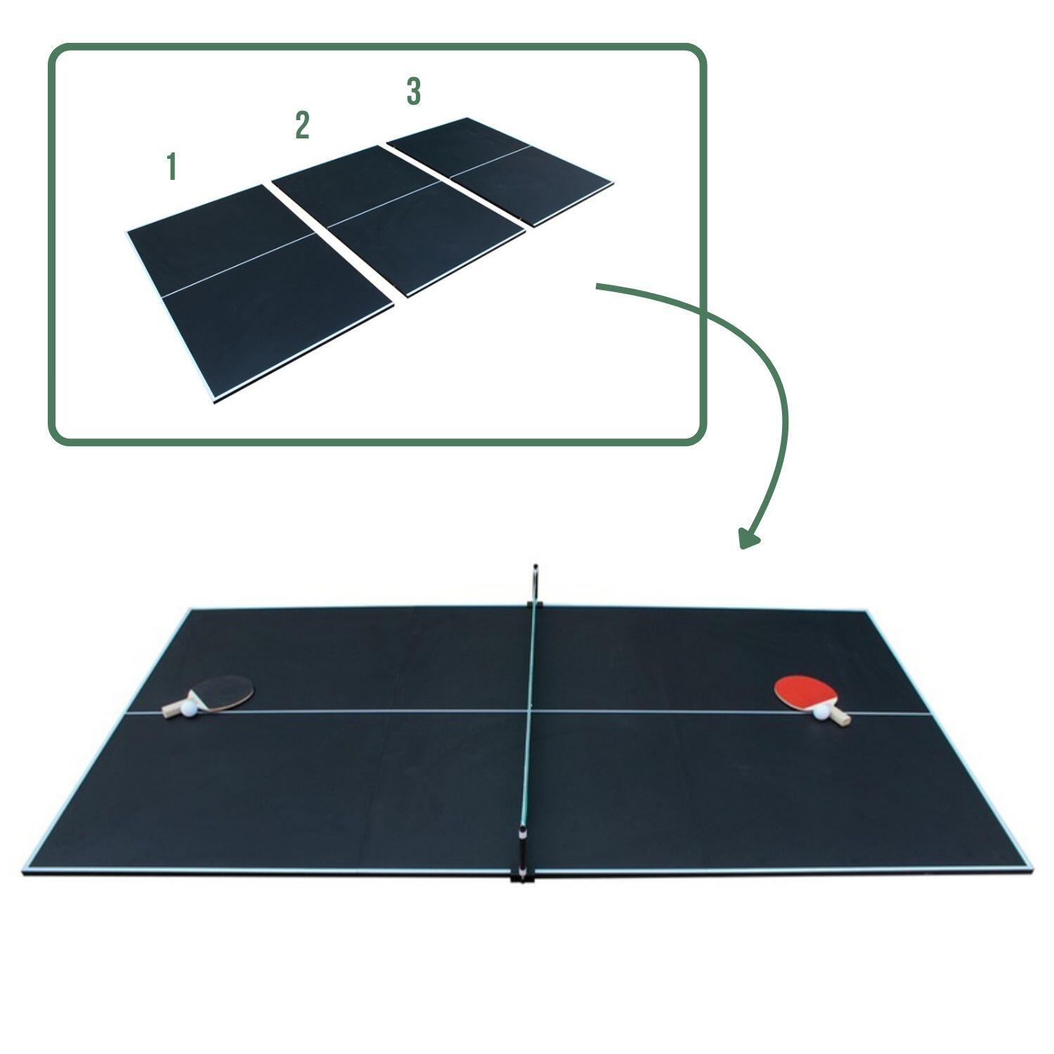 Plateau Ping-Pong Pliable en 3 Panneaux 208x112cm : Filet, Raquettes et Balles 5/6