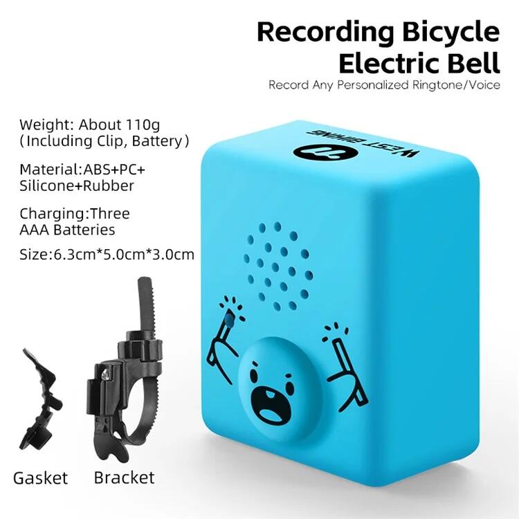 Campanello WEST BIKING 120dB blu, audio per MTB o bici elettrica 2/7
