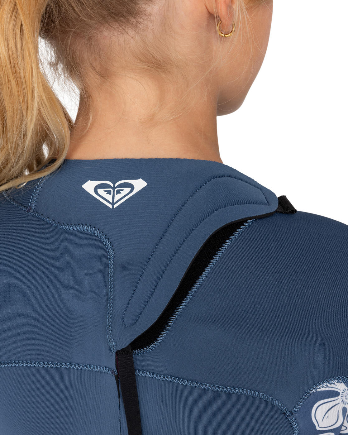 Back-Zip-Neoprenanzug 4/3MM SWELL SERIES Blau Mädchen 4/4