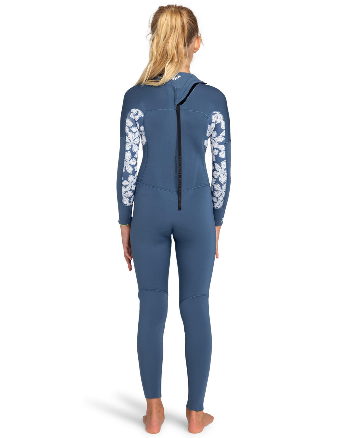 Back-Zip-Neoprenanzug 4/3MM SWELL SERIES Blau Mädchen 2/4