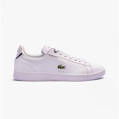 Scarpe Sportive Pelle Nappa PiattaUomo Lacoste Carnaby Pro 123 Bianco Blu Navy