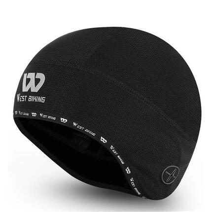 Bonnet de cyclisme thermique coupe-vent trou pour écouteurs - Noir